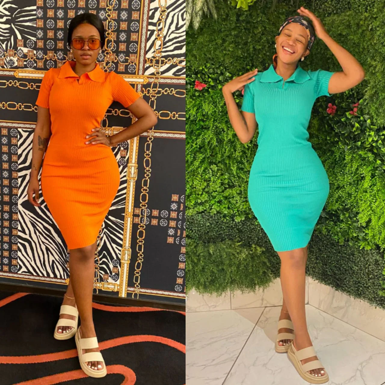 V-Neck Golfer Midi Dress - Image 2