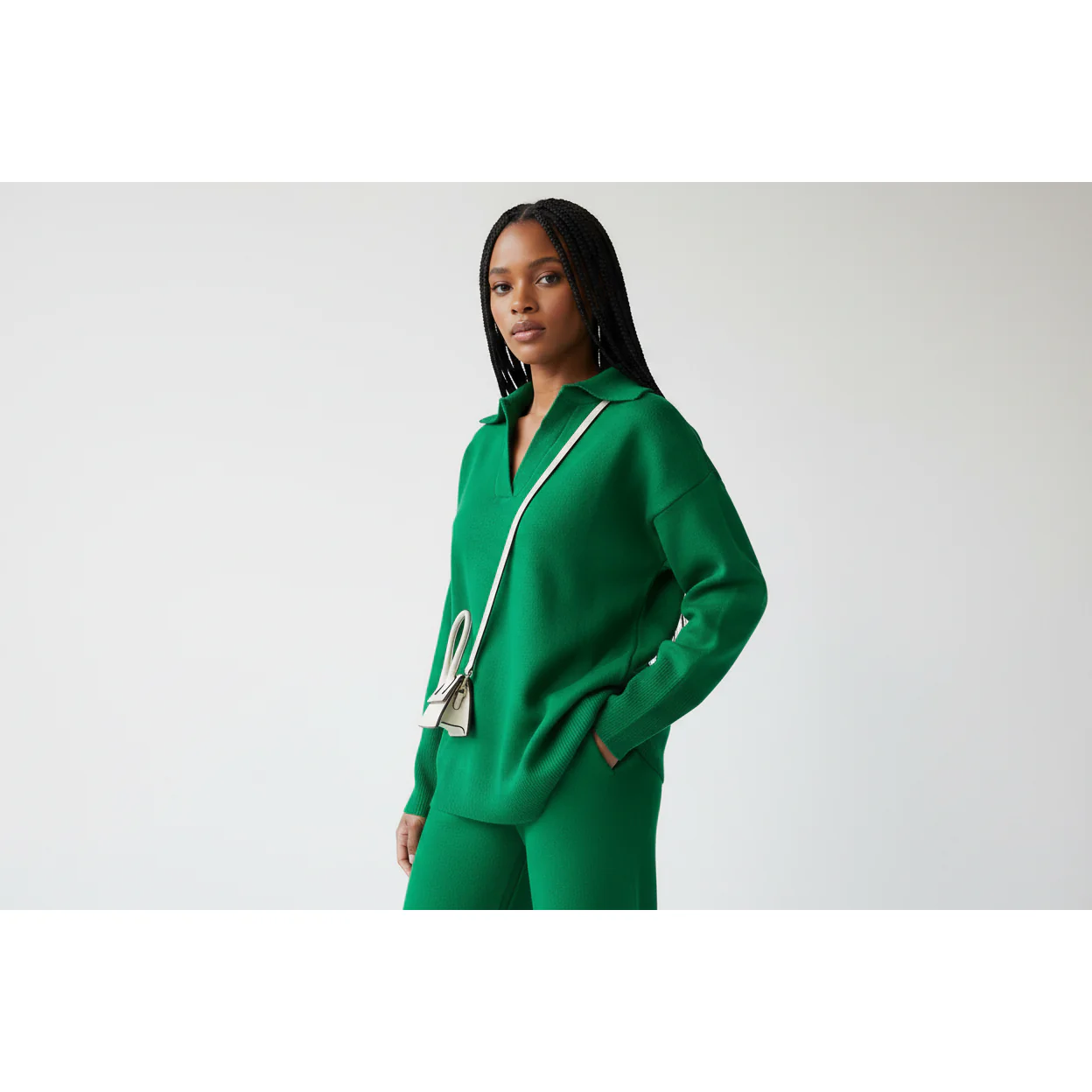V-Neck High Waisted 2 Pieces Set - Image 2