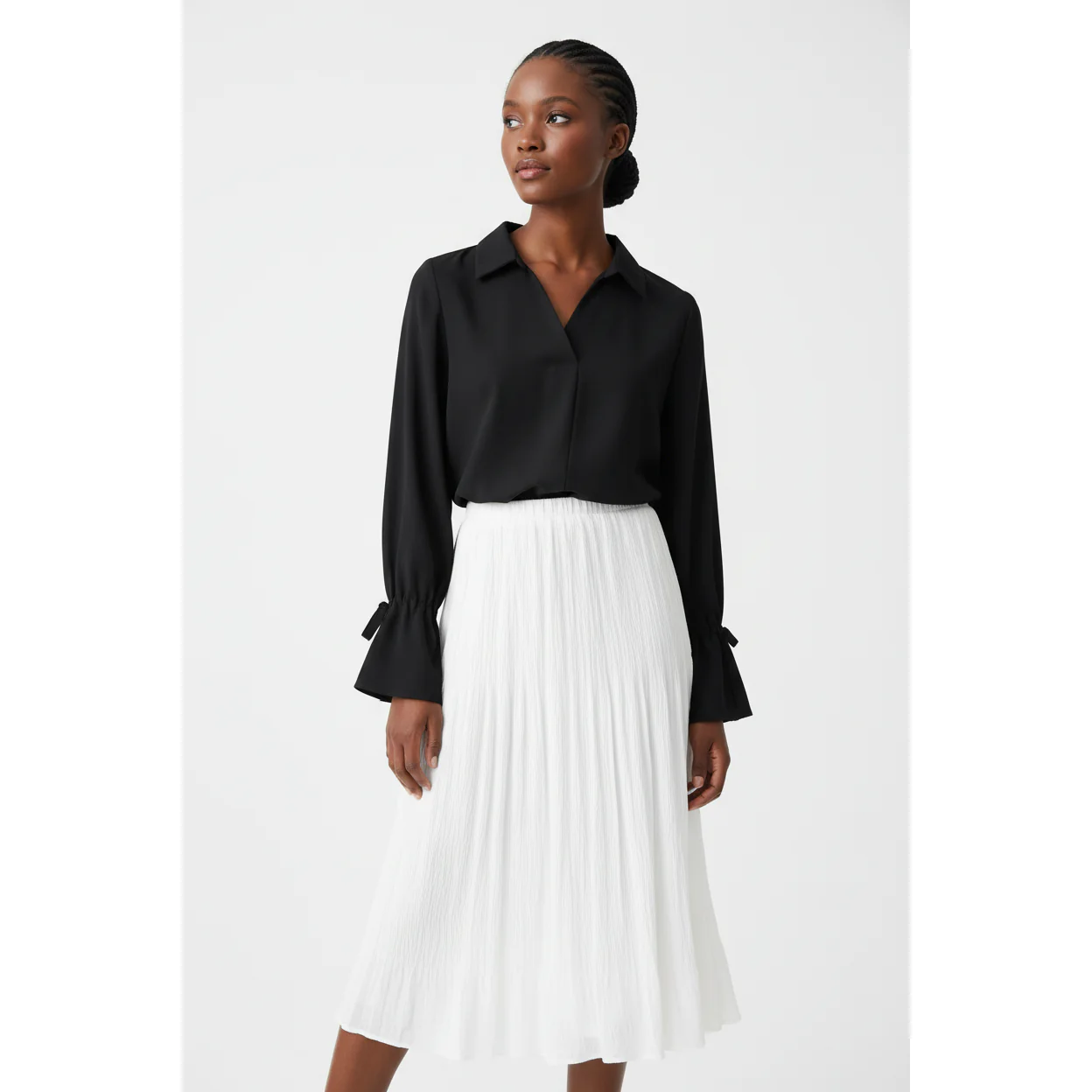 V-Neck Long Sleeve Blouse - Image 3