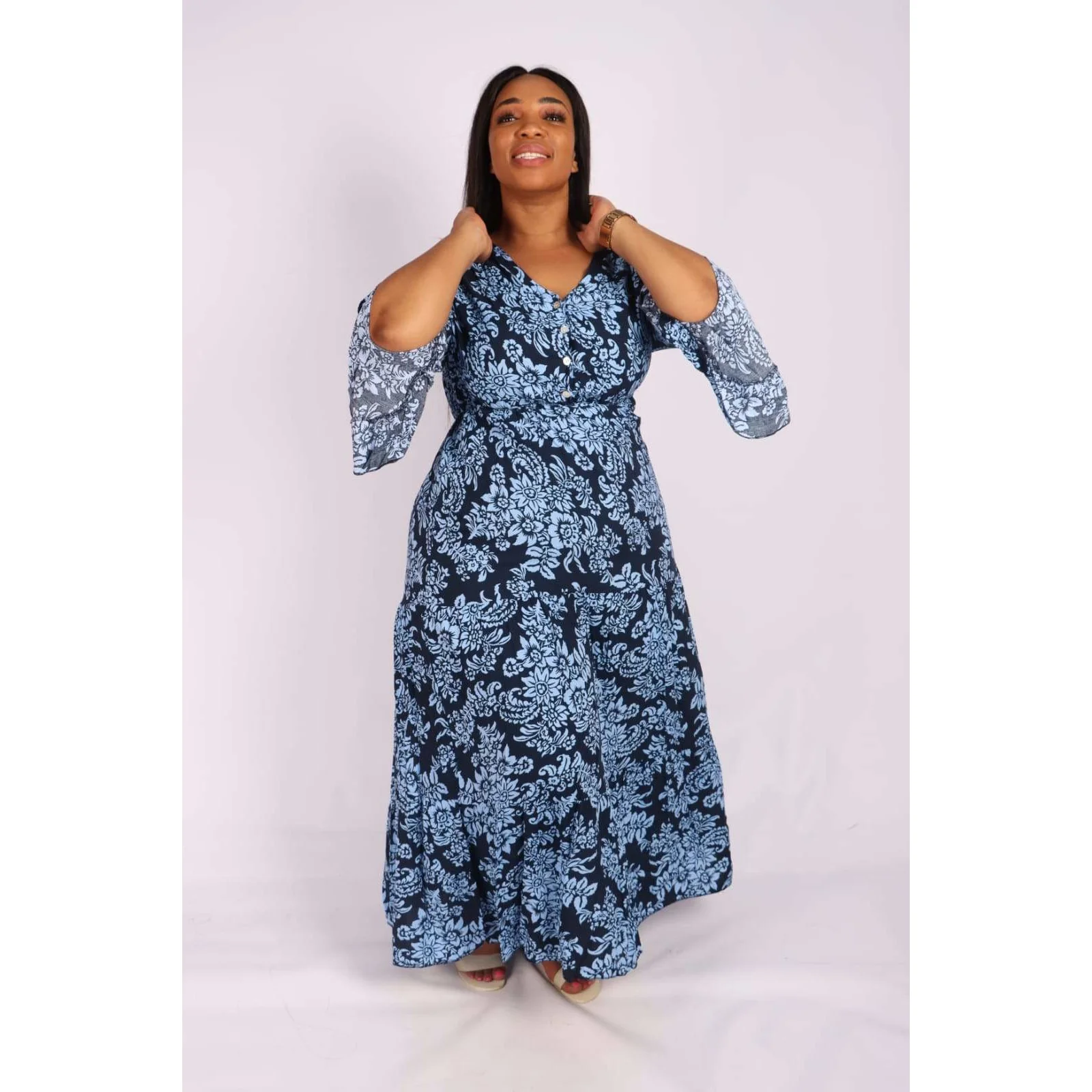 V-Neck Long sleeve Maxi Dress  - Image 3