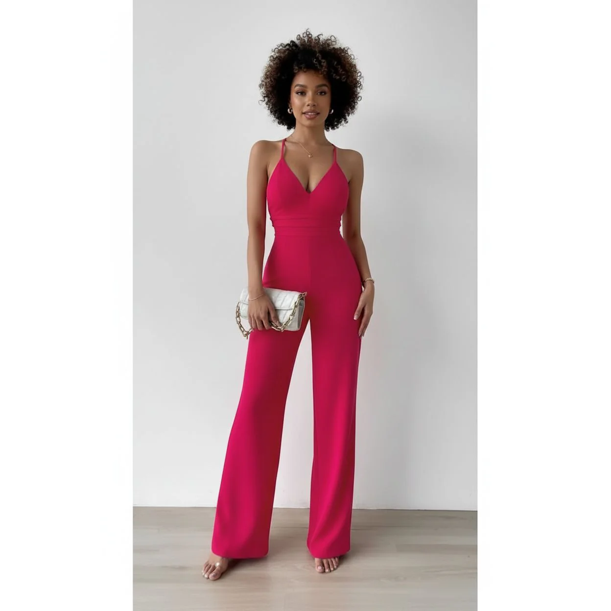 V-Neck Palazzo Jumpsuit - Image 4