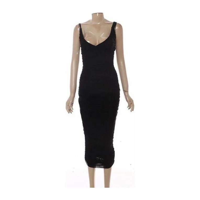 V-Neck Sleeveless Ruched Dress - Image 6