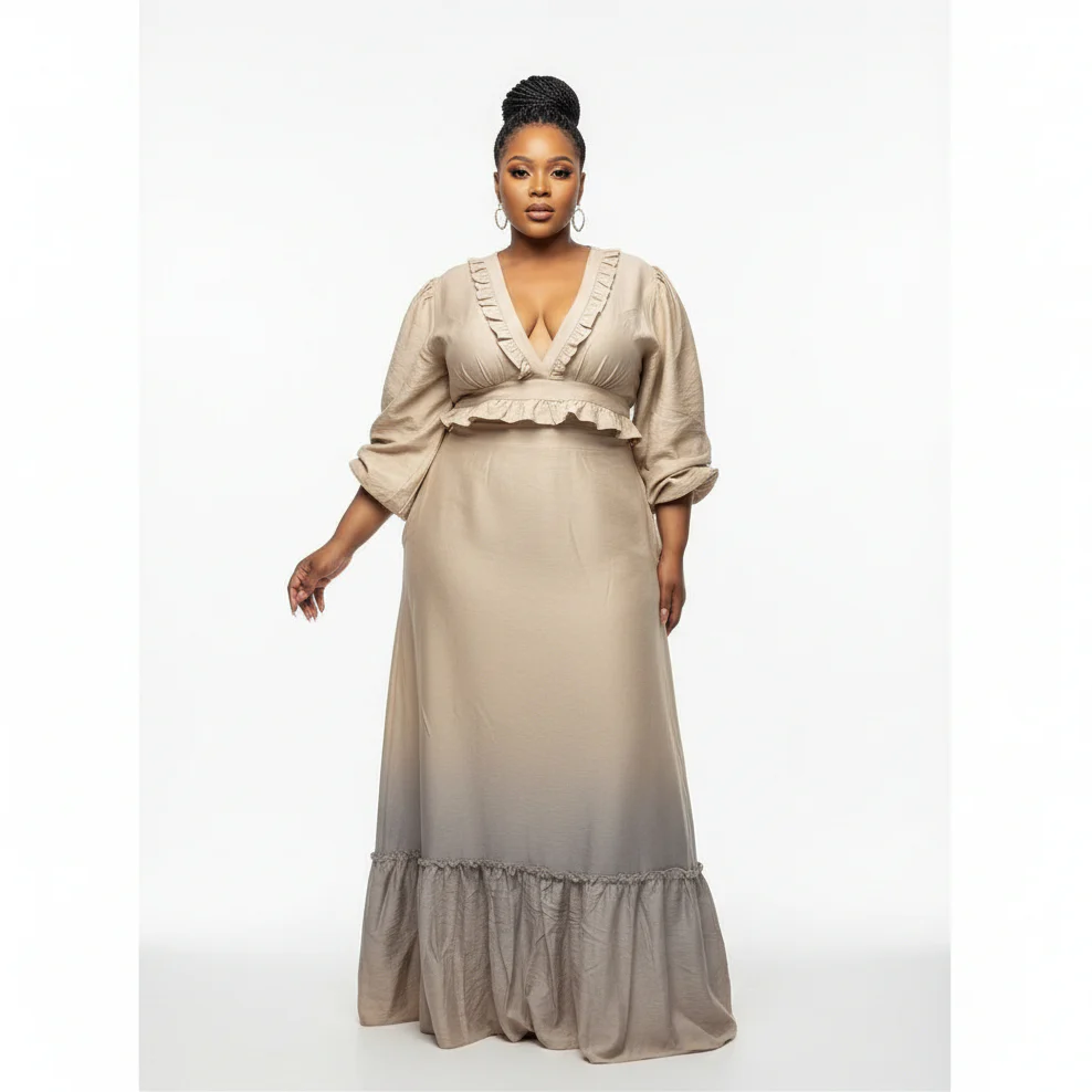 Vacation Casual Solid Color Lace Splice Dress - Image 2