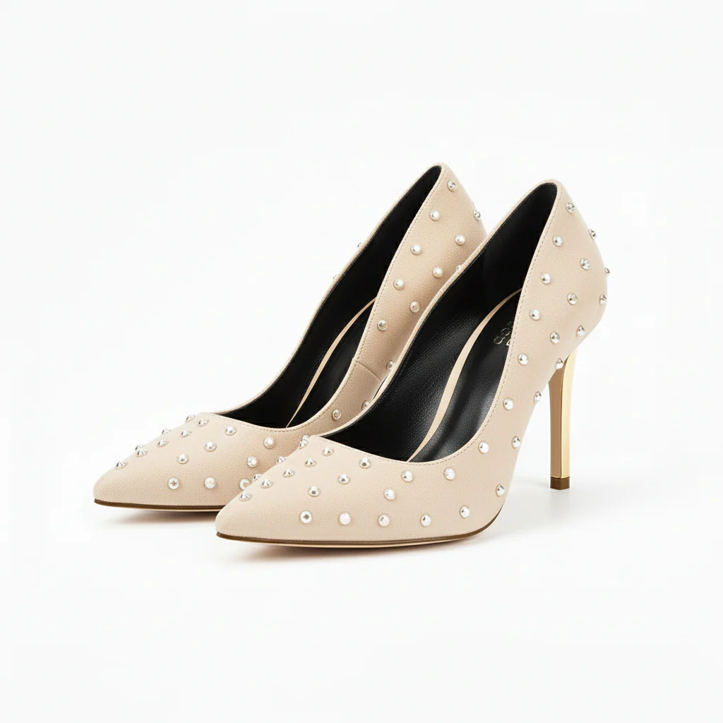 Velvet pointed stiletto single shoes - Image 2