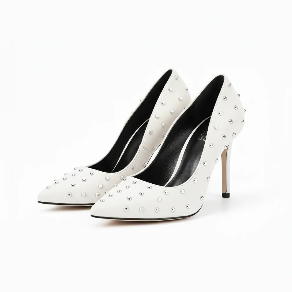 Velvet pointed stiletto single shoes - Image 3