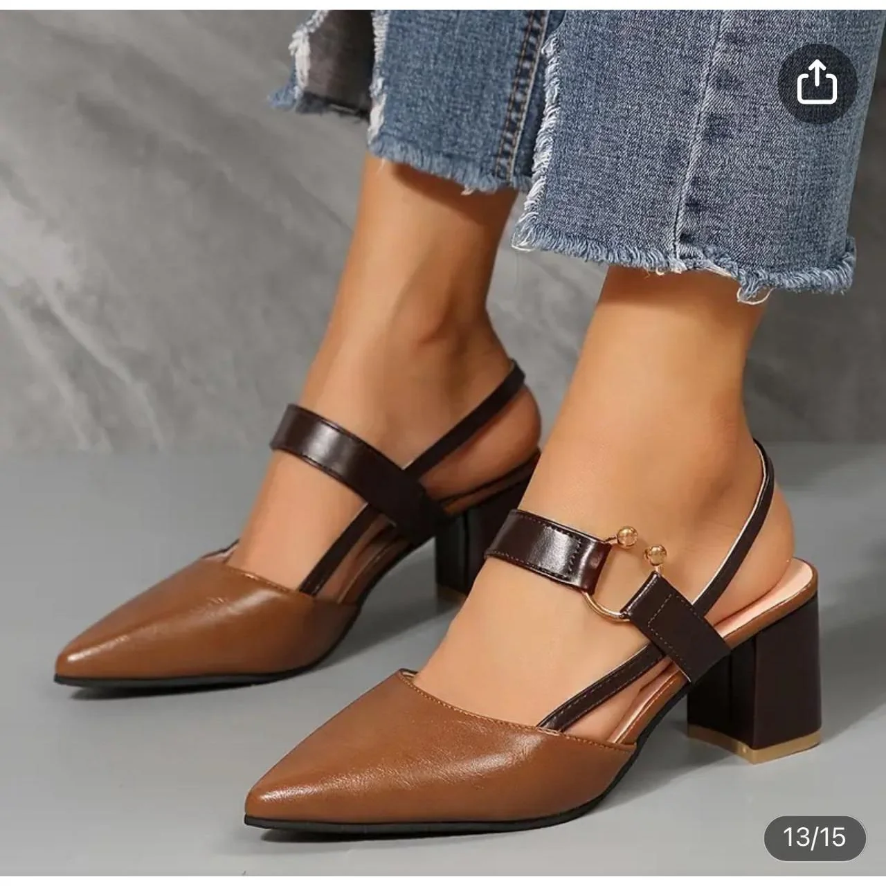 Versatile Pointed Toe Slip-On Comfort Thick Heel Pumps - Image 4