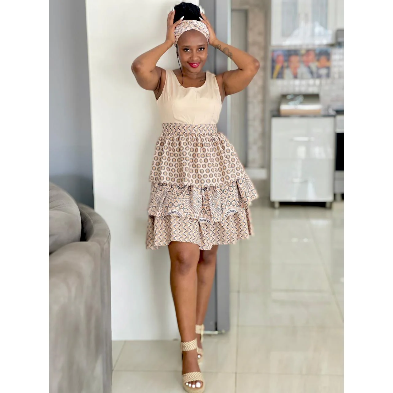 Vintage Ankara Sleeveless Dress - Image 5