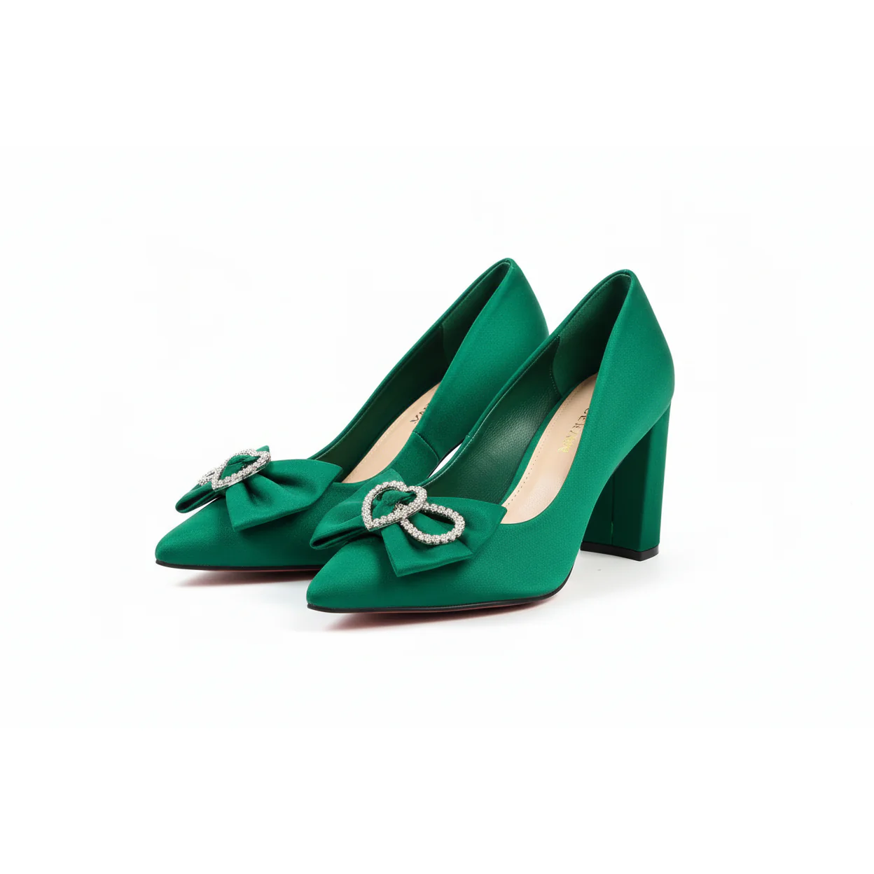 Vintage Bowknot Suede High Heels - Image 3
