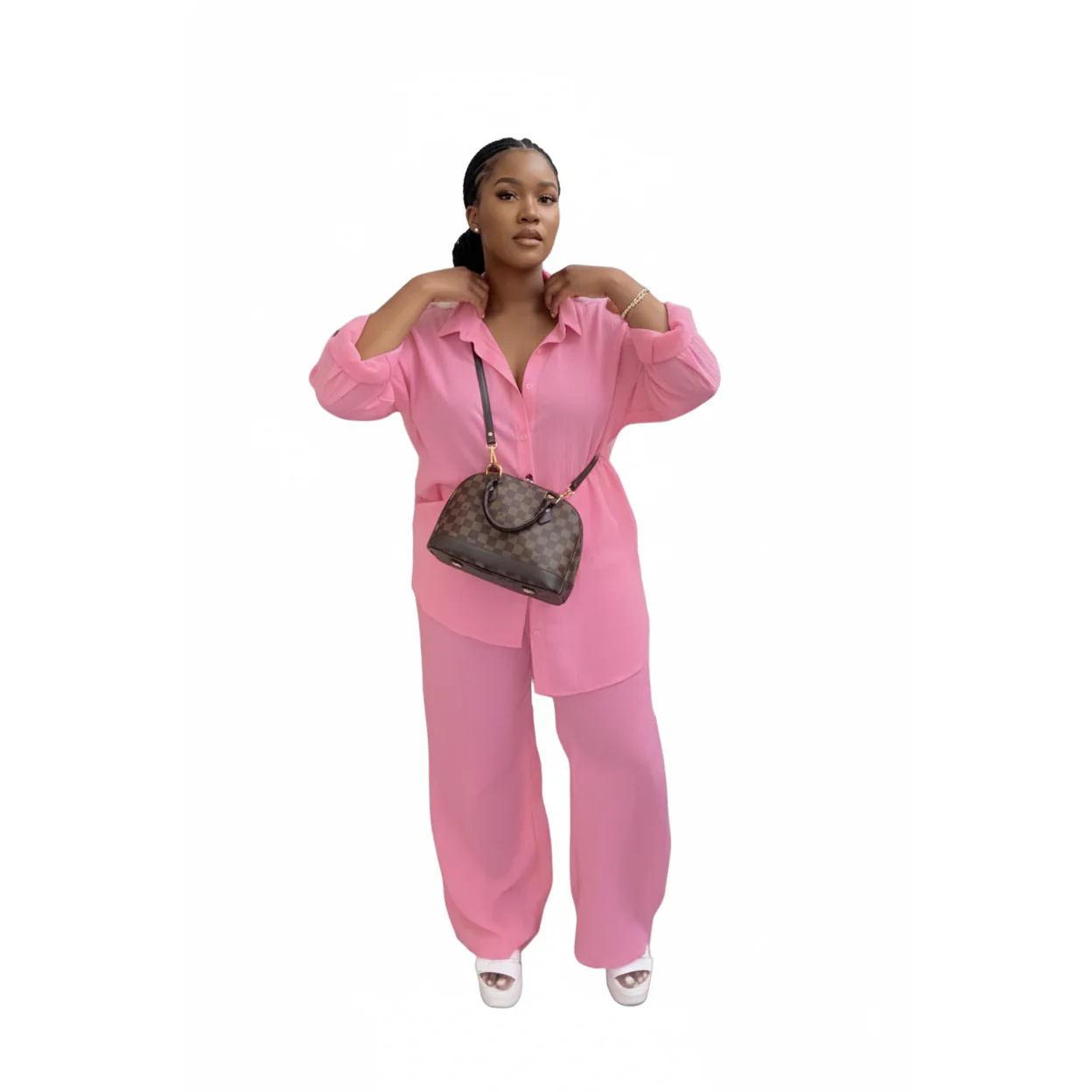 Vintage Buttoned Top & Pant Set - Image 2