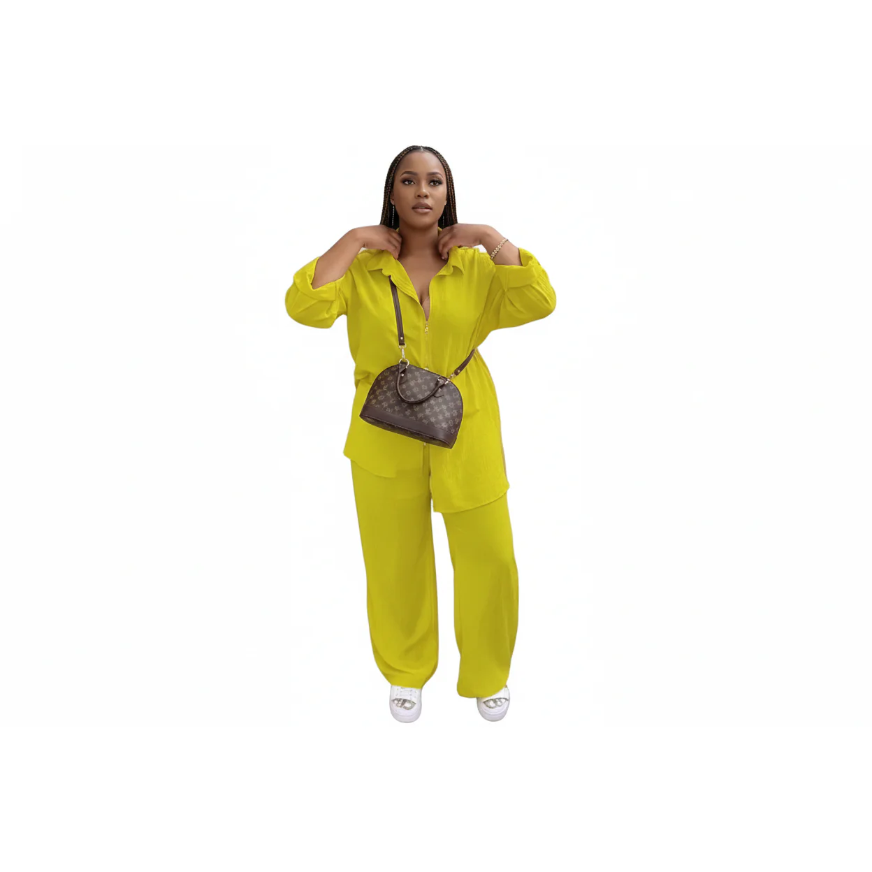 Vintage Buttoned Top & Pant Set - Image 3