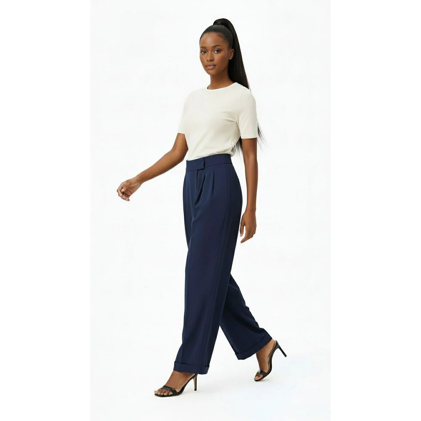 Vintage Chic Button Pencil Pants - Image 2