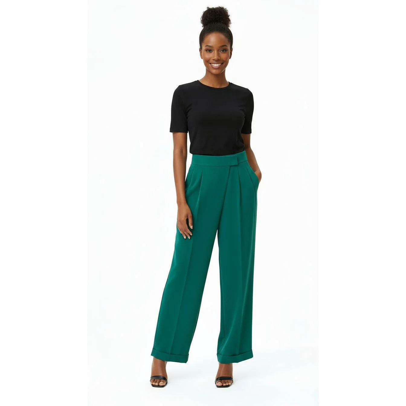 Vintage Chic Button Pencil Pants - Image 3