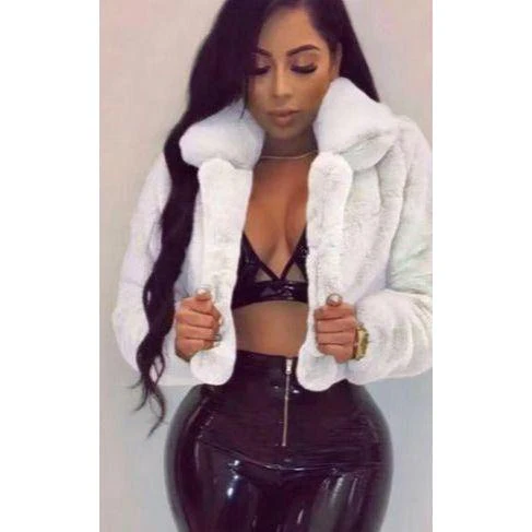 Vintage Crop Fur Jacket - Image 2