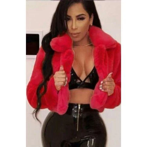 Vintage Crop Fur Jacket - Image 4