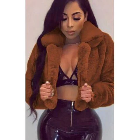 Vintage Crop Fur Jacket - Image 5