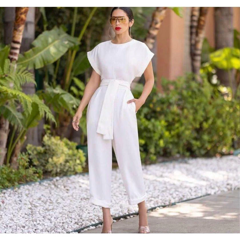 Vintage Fashion Short Sleeve Jumpsuit - Image 2