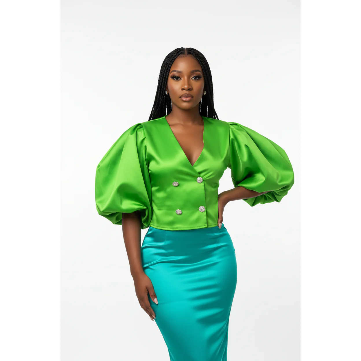 Vintage Lantern Sleeve Top - Image 3