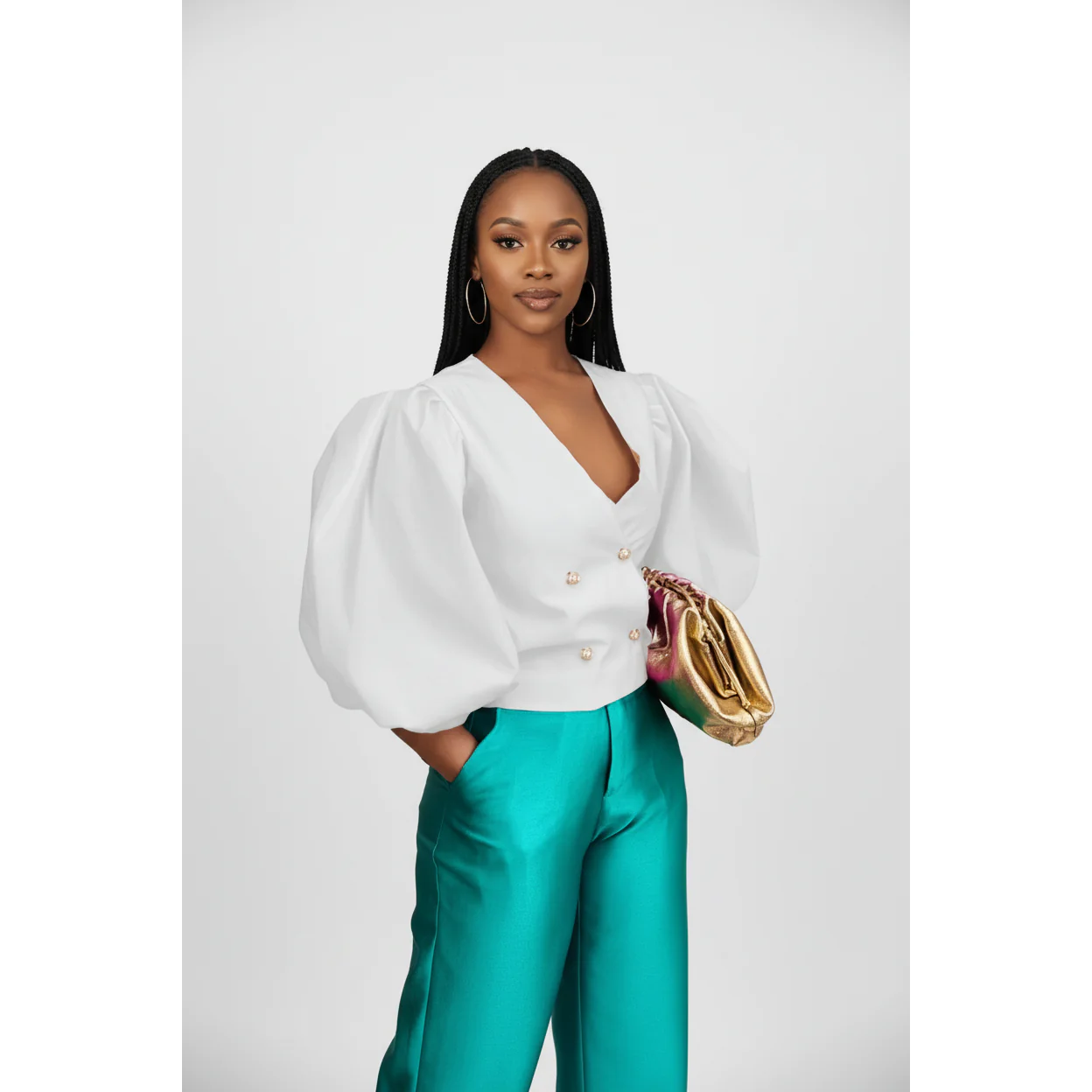 Vintage Lantern Sleeve Top - Image 4