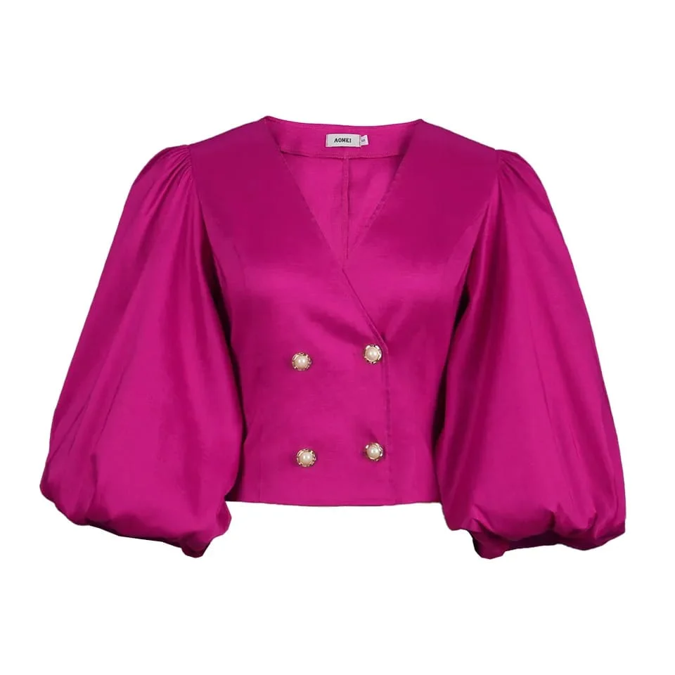 Vintage Lantern Sleeve Top - Image 8