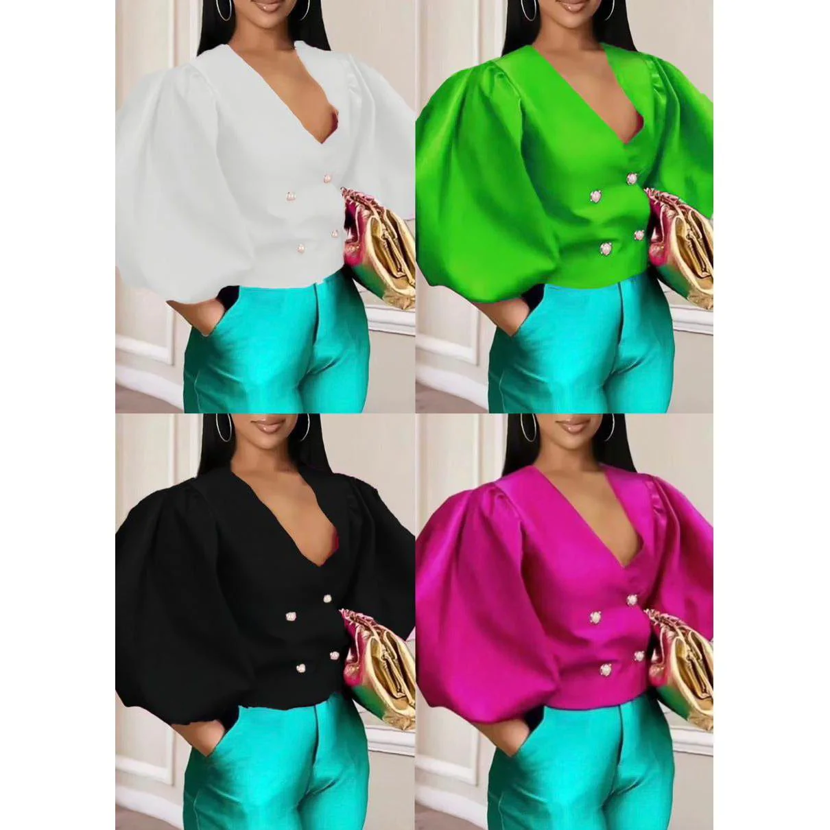 Vintage Lantern Sleeve Top - Image 9