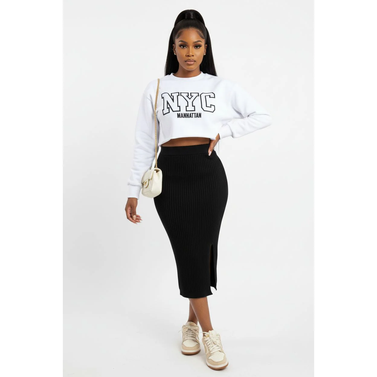 Vintage NYC Crop Top & Skirt Set - Image 4