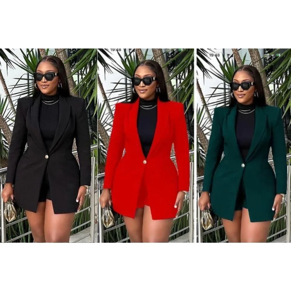 Vintage One Button Long Blazer - Image 4