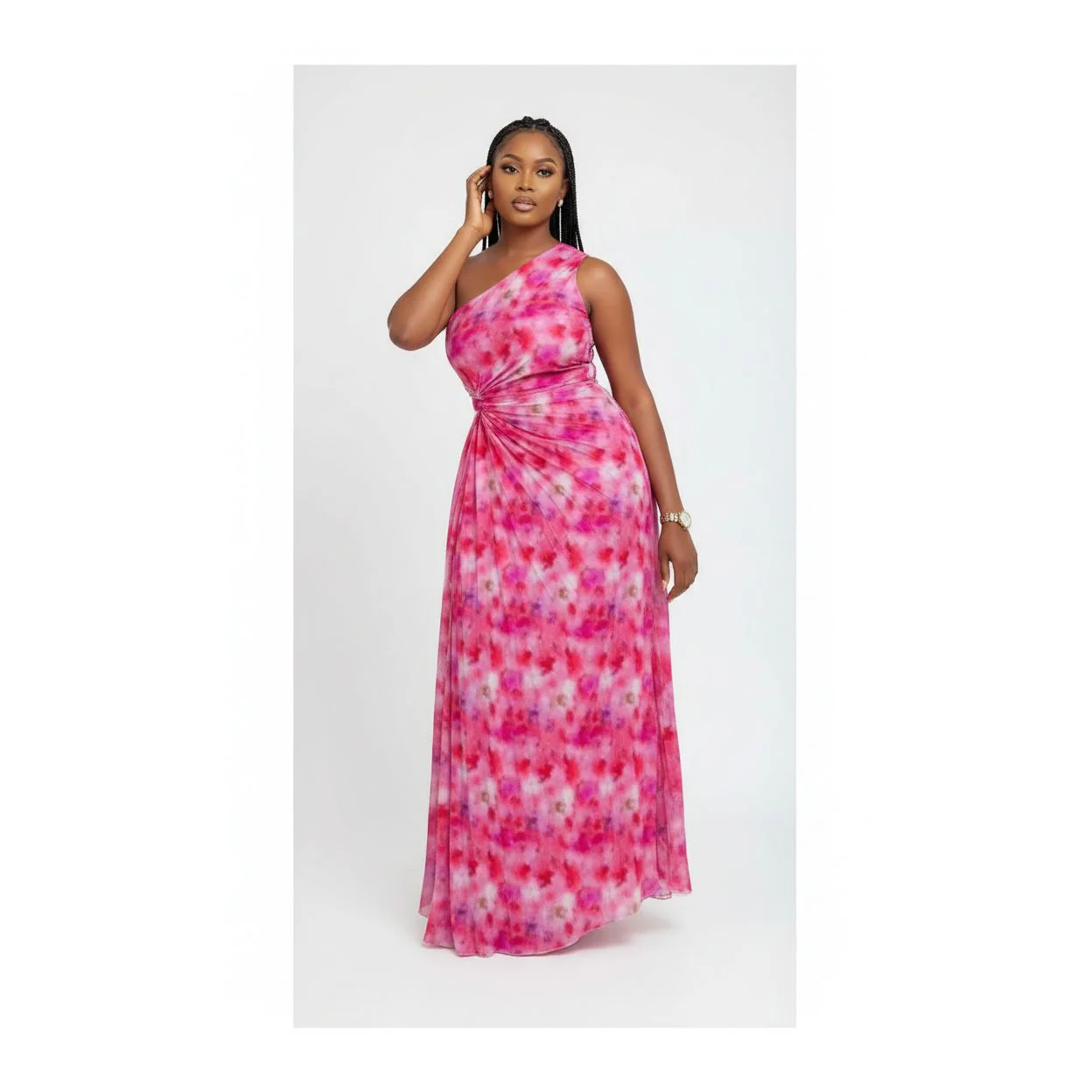Vintage One shoulder Hollow out dress - Image 3