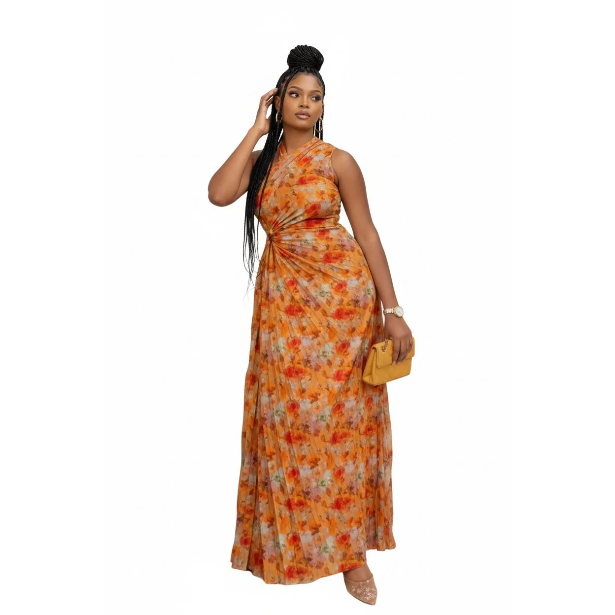 Vintage One shoulder Hollow out dress - Image 4