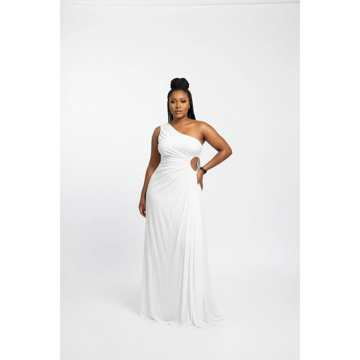 Vintage One Shoulder Sleeveless Dress