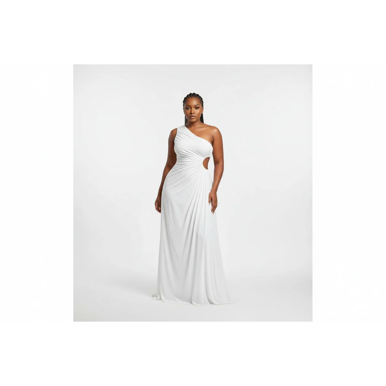 Vintage One Shoulder Sleeveless Dress - Image 2
