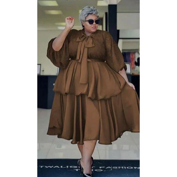 Vintage Patched Pleated Dress - Image 3