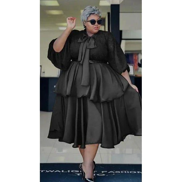 Vintage Patched Pleated Dress - Image 4