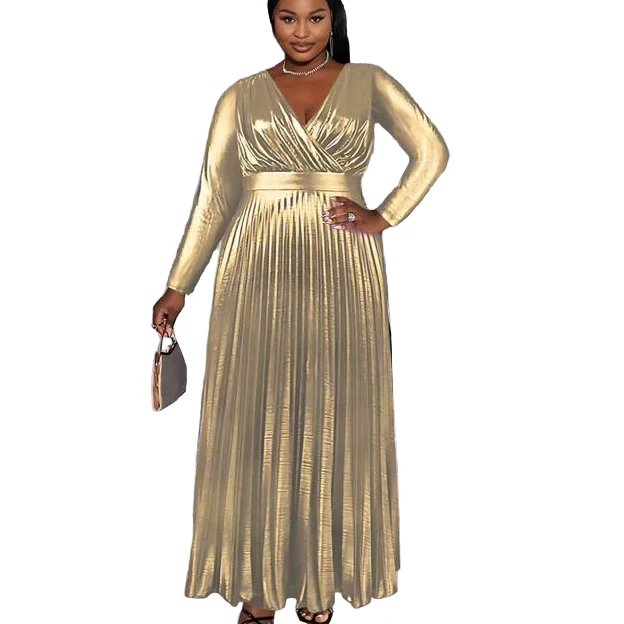 Vintage Pleated Maxi Dress - Image 4
