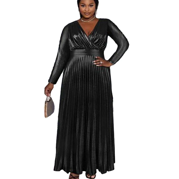 Vintage Pleated Maxi Dress - Image 6