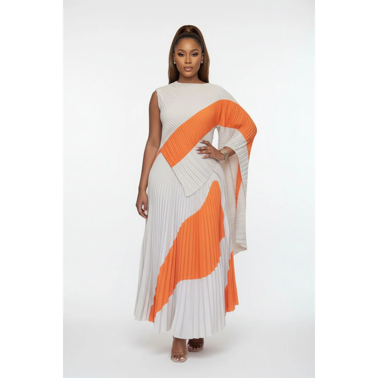 Vintage Pleated Top & Skirt Set - Image 3
