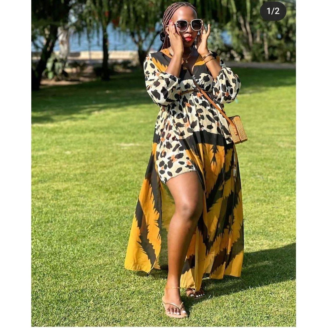 Vintage Printed Maxi Dress - Image 3