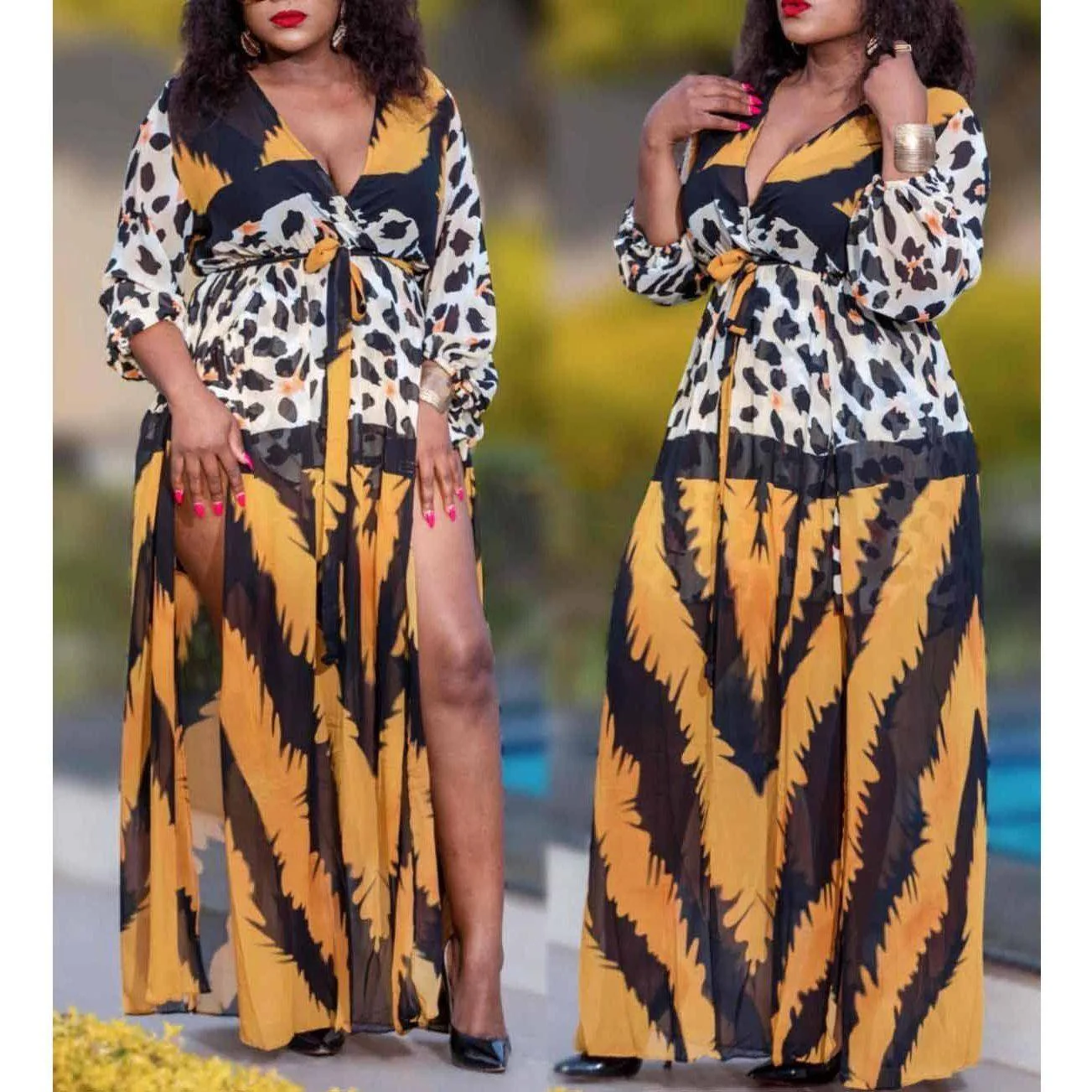 Vintage Printed Maxi Dress - Image 4