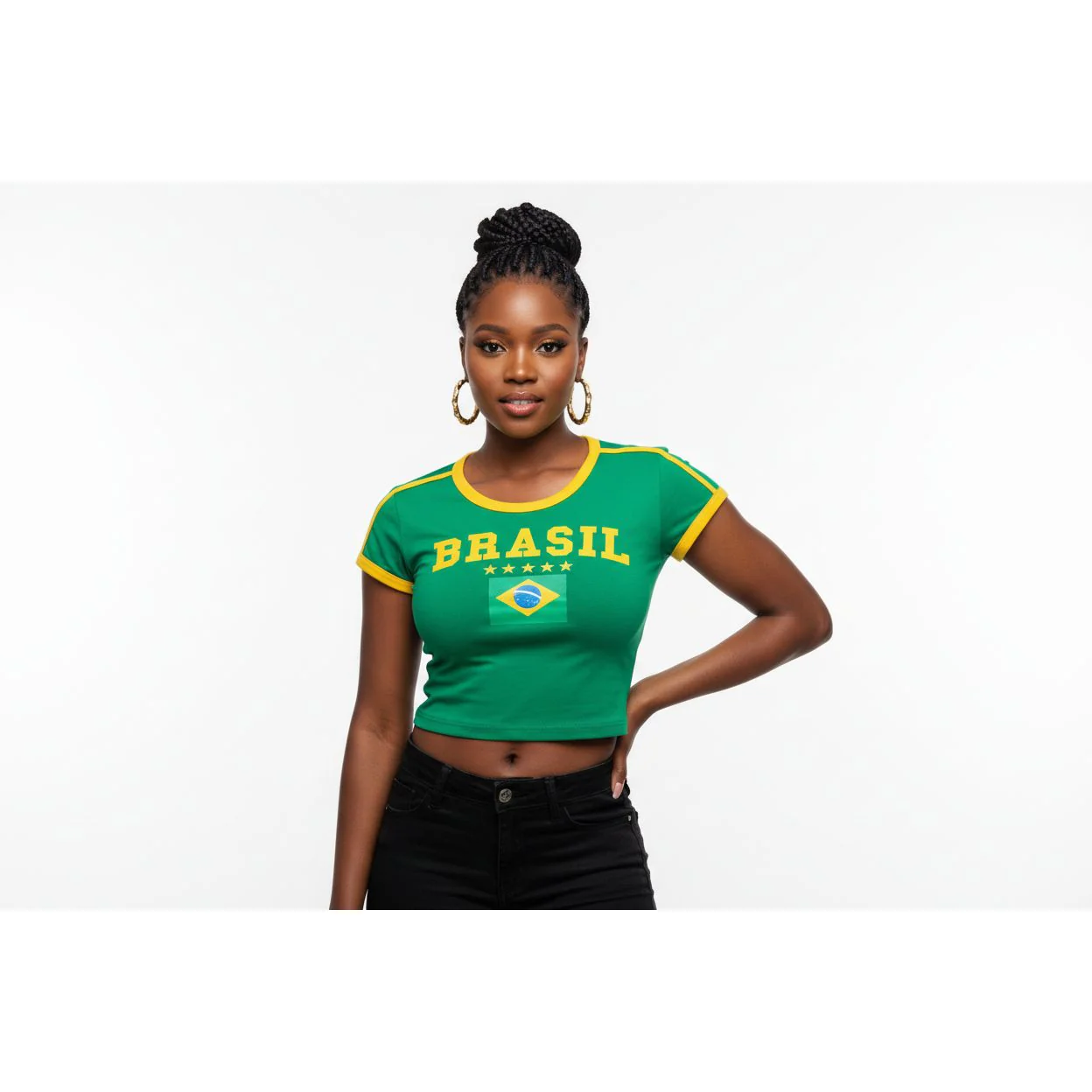 Short Sleeve Brazil Flag Printed Slim Fit T-Shirt. - Image 3