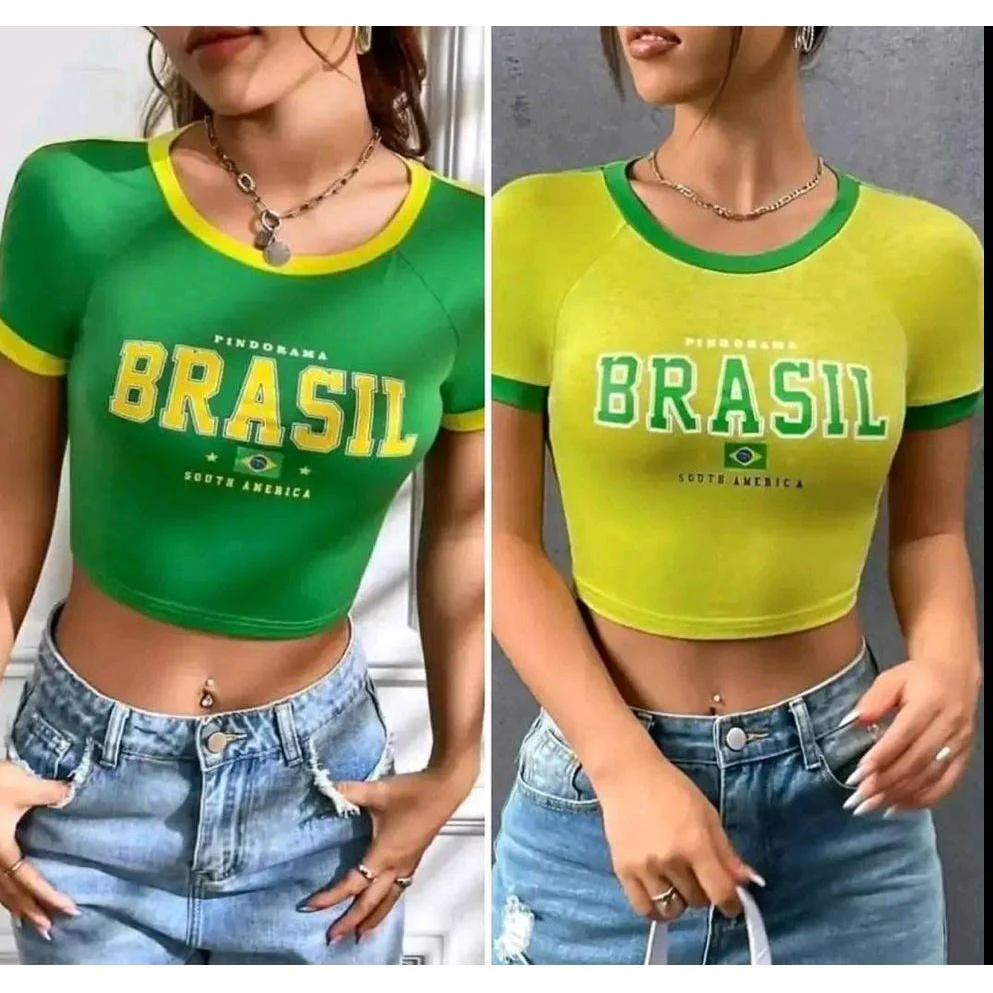 Short Sleeve Brazil Flag Printed Slim Fit T-Shirt. - Image 5