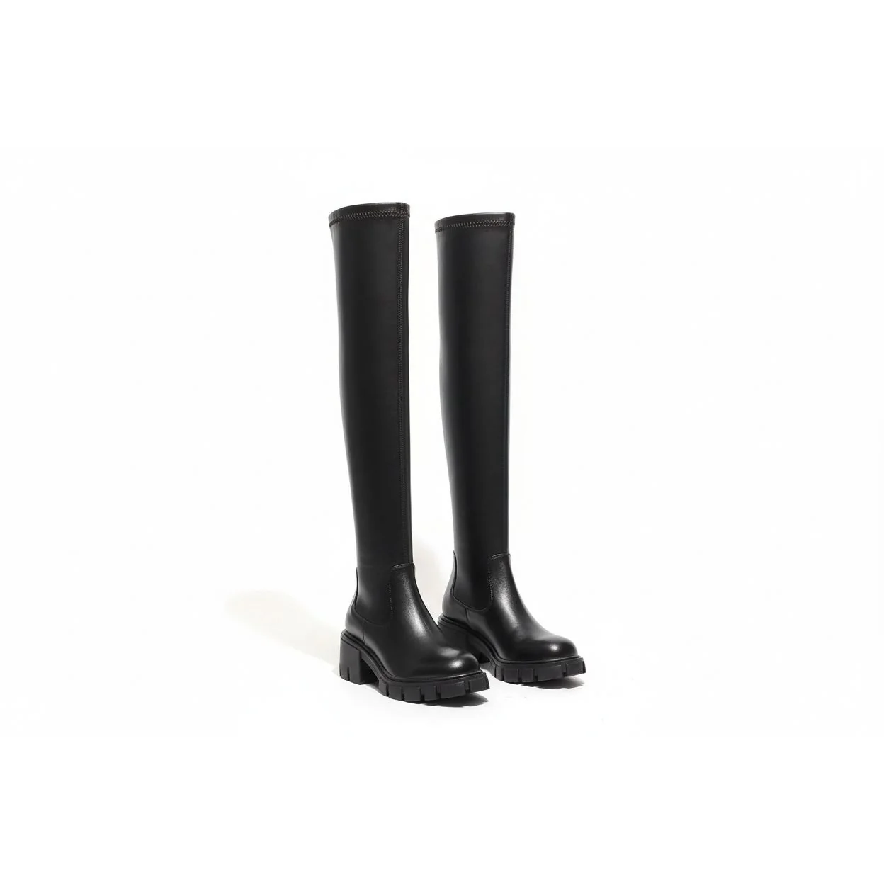 Warm Solid Thigh High Boots
