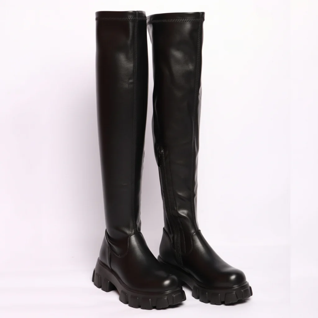 Warm Solid Thigh High Boots - Image 4