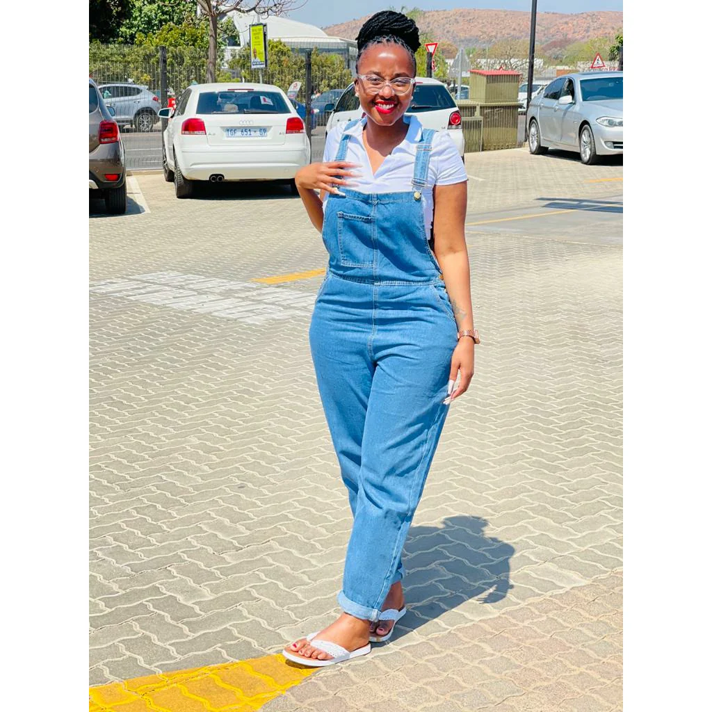 Wide Leg Denim Overall Jumpsuit - Image 2