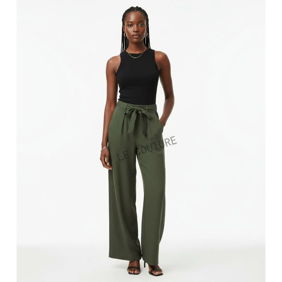 Elastic Waistband Pockets Leg Pants. - Image 3