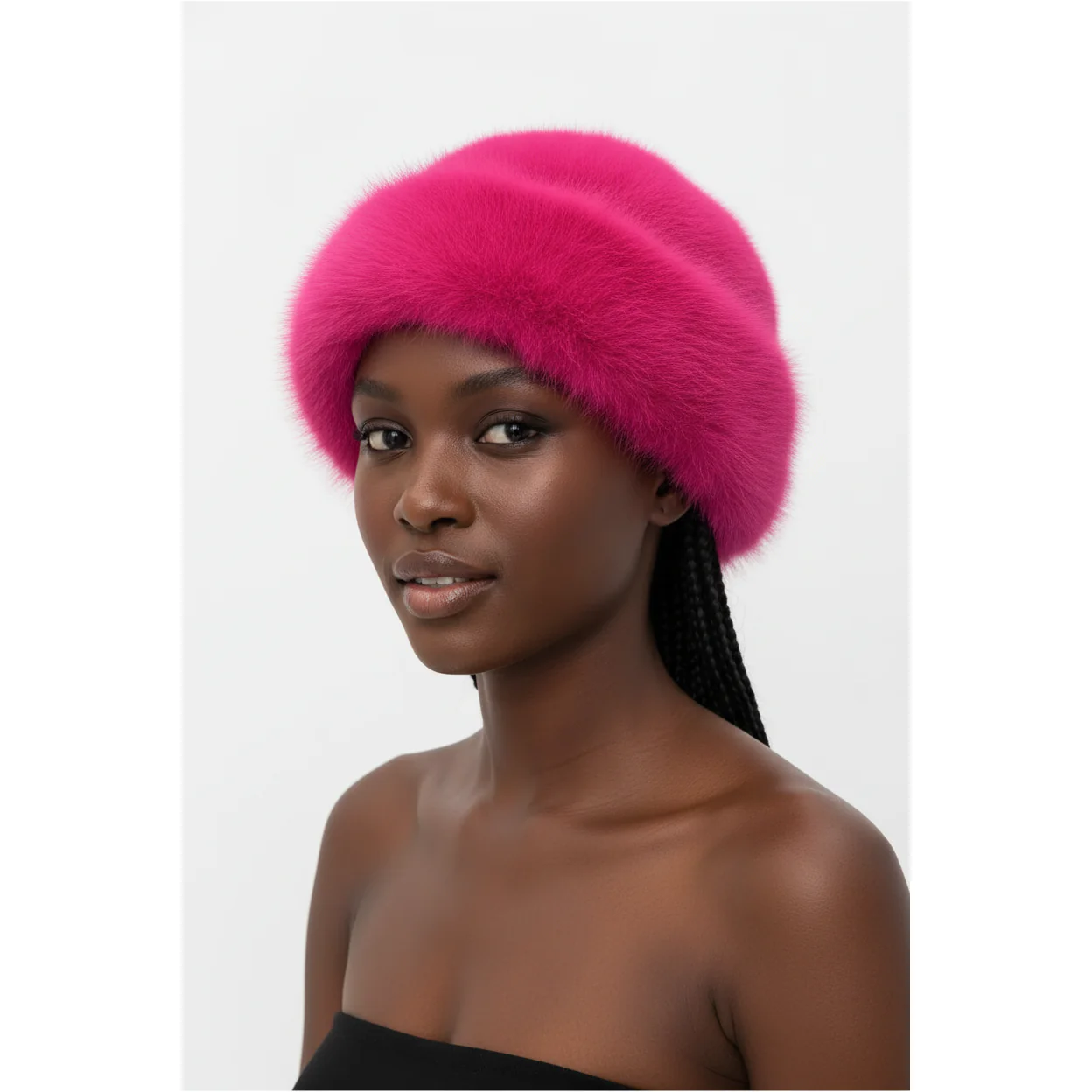 Winter Fur Hat Women Natural Raccoon Fox Fur Russian Hats - Image 3
