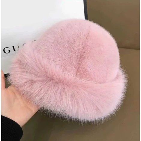 Winter Fur Hat Women Natural Raccoon Fox Fur Russian Hats - Image 6