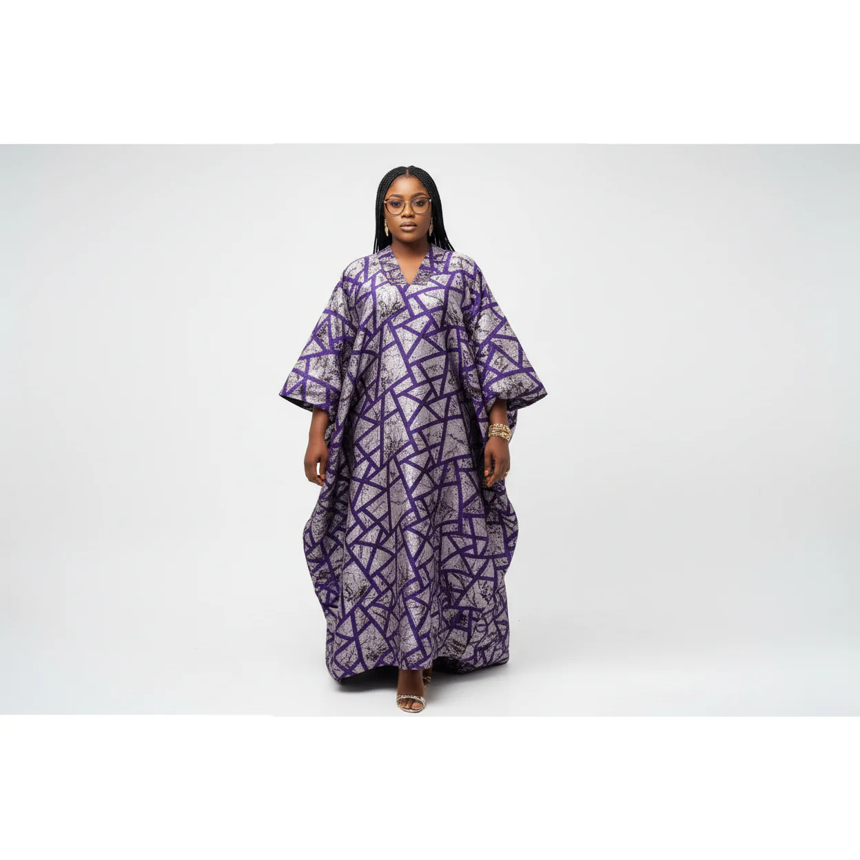 Woman's Geometric Print Kaftan Dress - Image 2