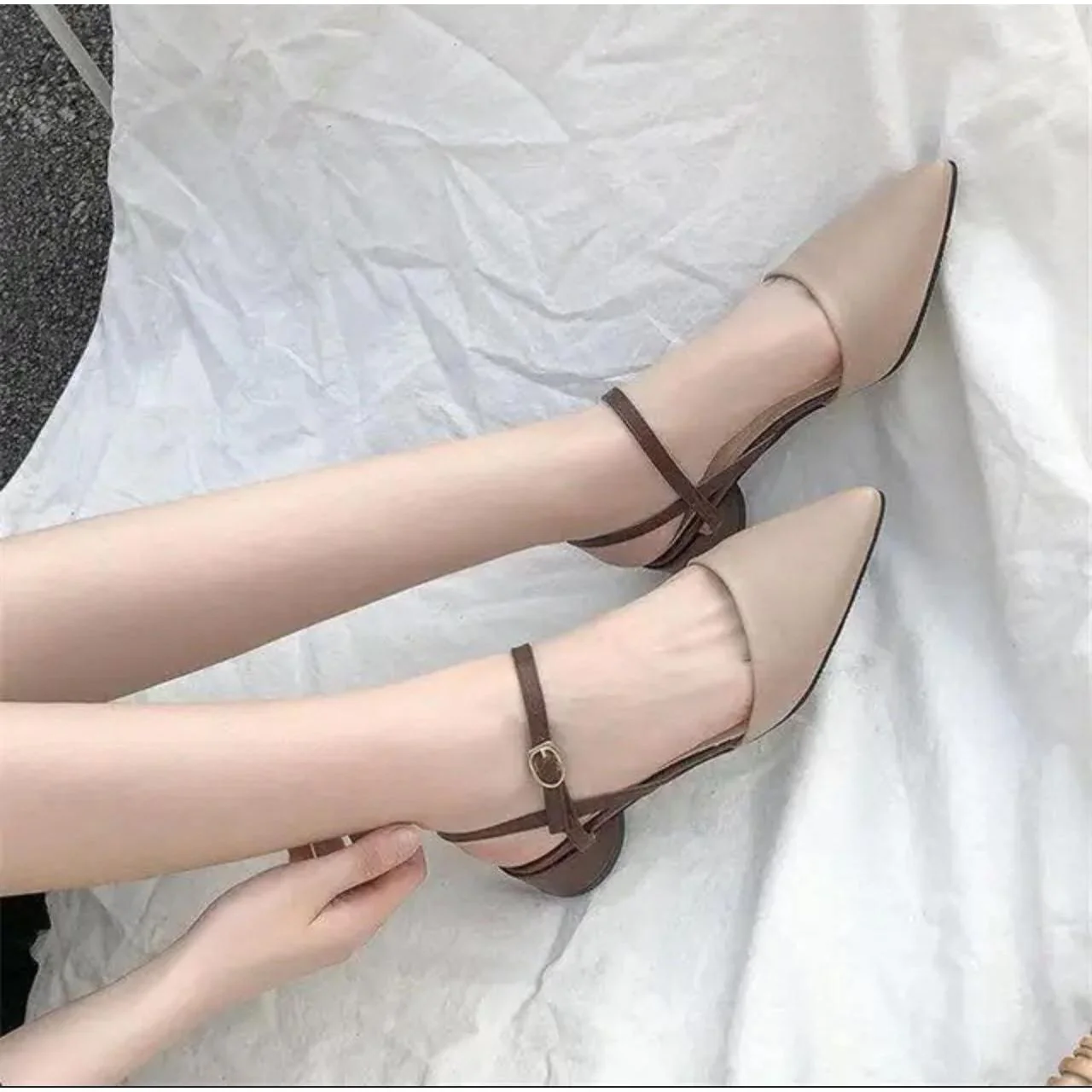 Women Ankle Strap Heels Summer Fashion Platform Slippers - Image 3