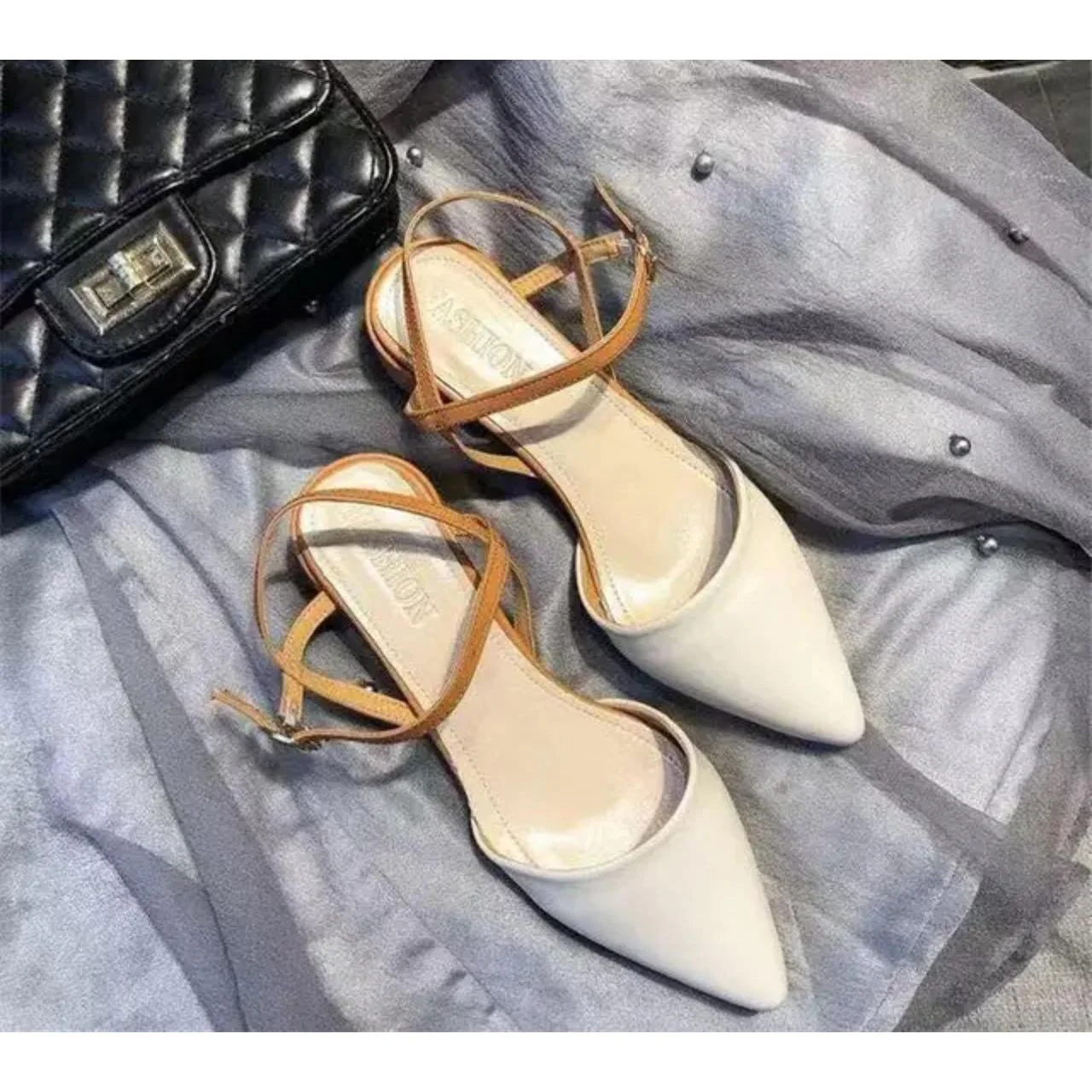 Women Ankle Strap Heels Summer Fashion Platform Slippers - Image 4