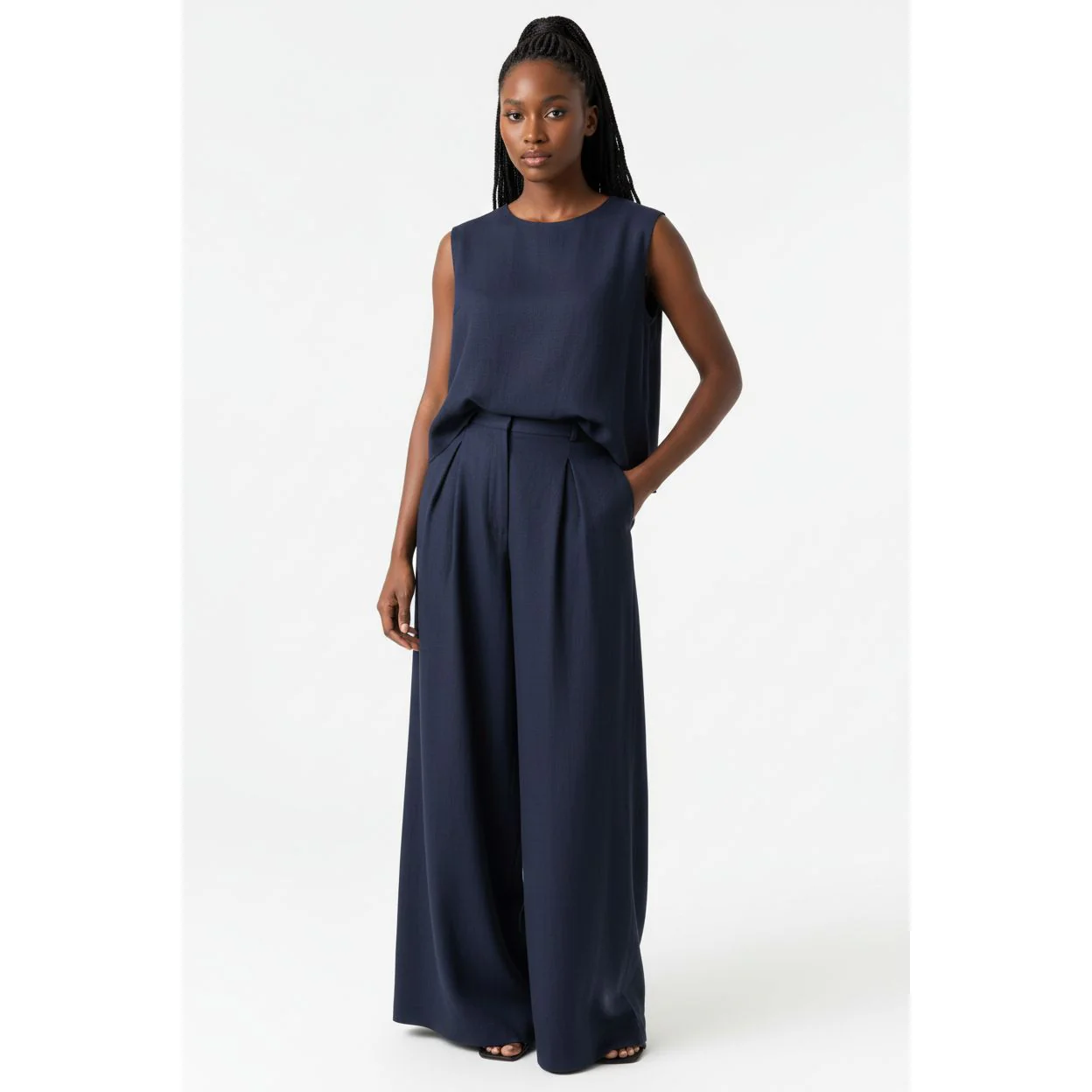 Summer Sleeveless Tank Top And Wide Leg Pants Sets - Image 2