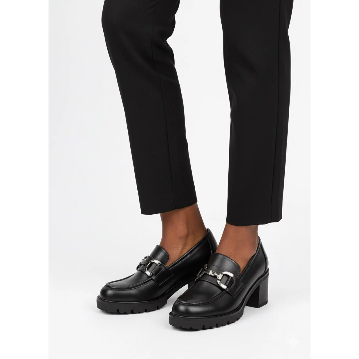 Women’s Block Heel Loafers – Chunky Slip-On Shoes - Image 3